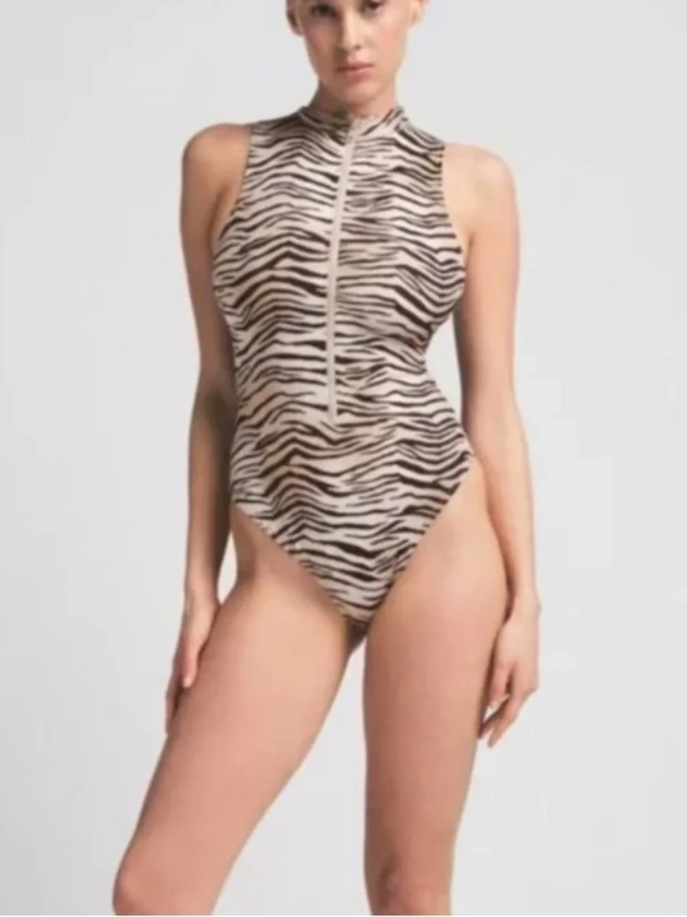 SKIMS Zip Front One Piece Swimsuit S